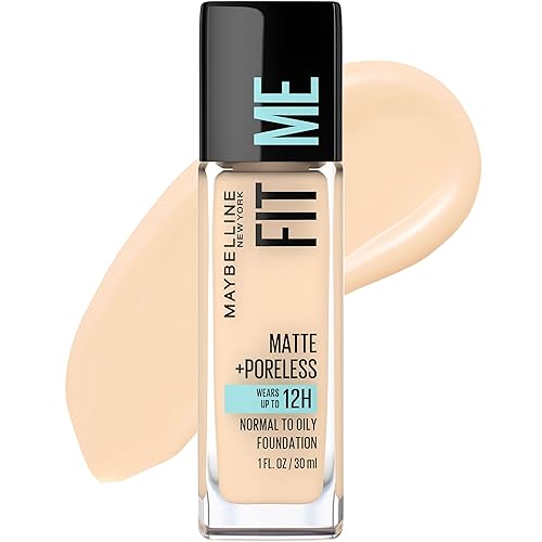 Maybelline New York Fit Me Matte Plus Poreless Foundation, Light Beige, 1 Fluid Ounce
