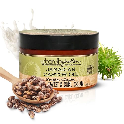 Urban Hydration Jamaican Castor Oil Curl Styling Cream | Sulfate, Paraben and Dye Free, Moisturizes, Thickens, Prevents Breakage and Lengthens