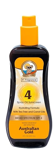 Australian Gold Spray Oil Sunscreen SPF 4 , 8 Ounce | Carrot Oil Formula | Broad Spectrum | Water Resistant