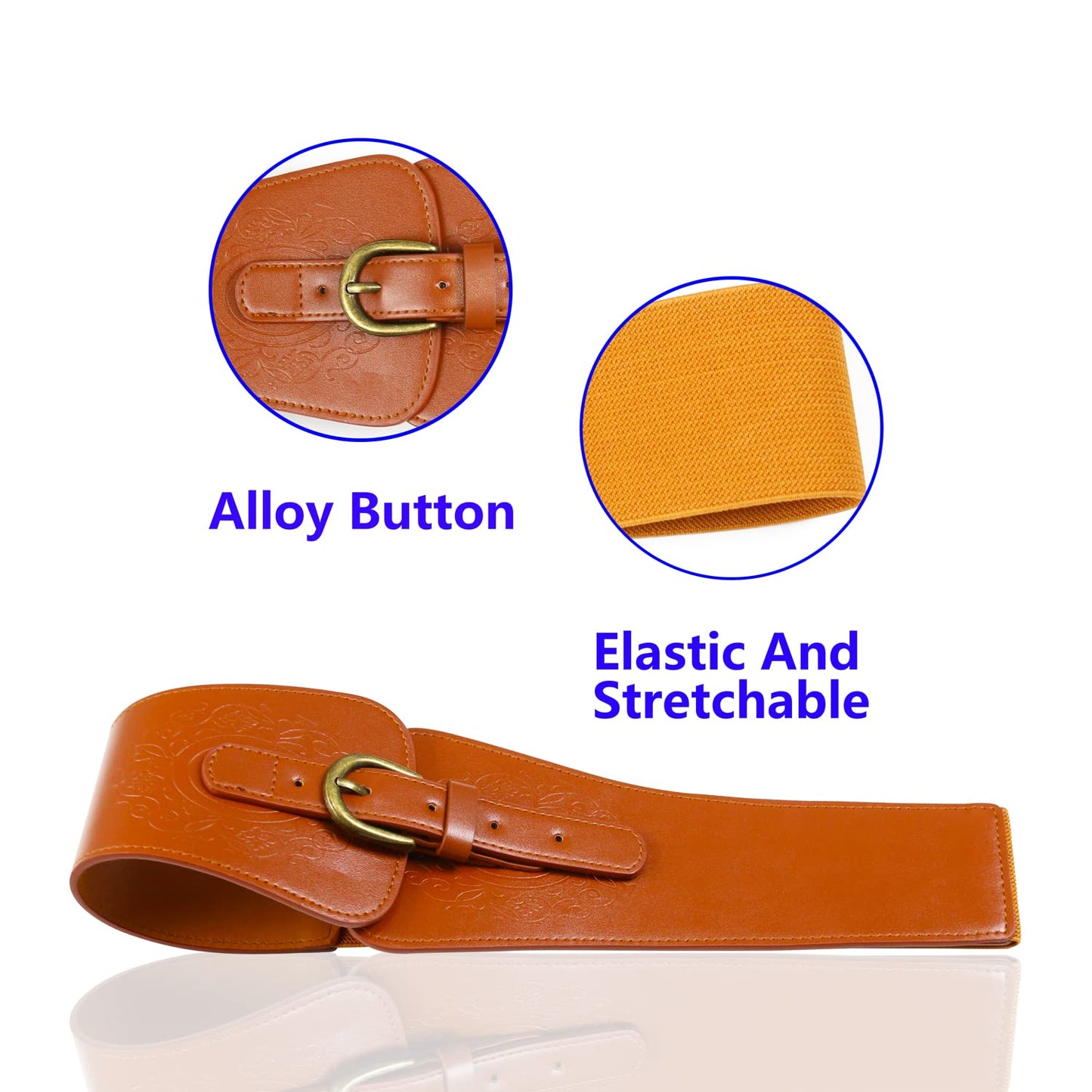 Namzi Women's Brown Leather Corset Belt, Thick Waist Cincher Belt with Adjustable Lacing, Wide Waist Trainer for Body Shaping & Dresses