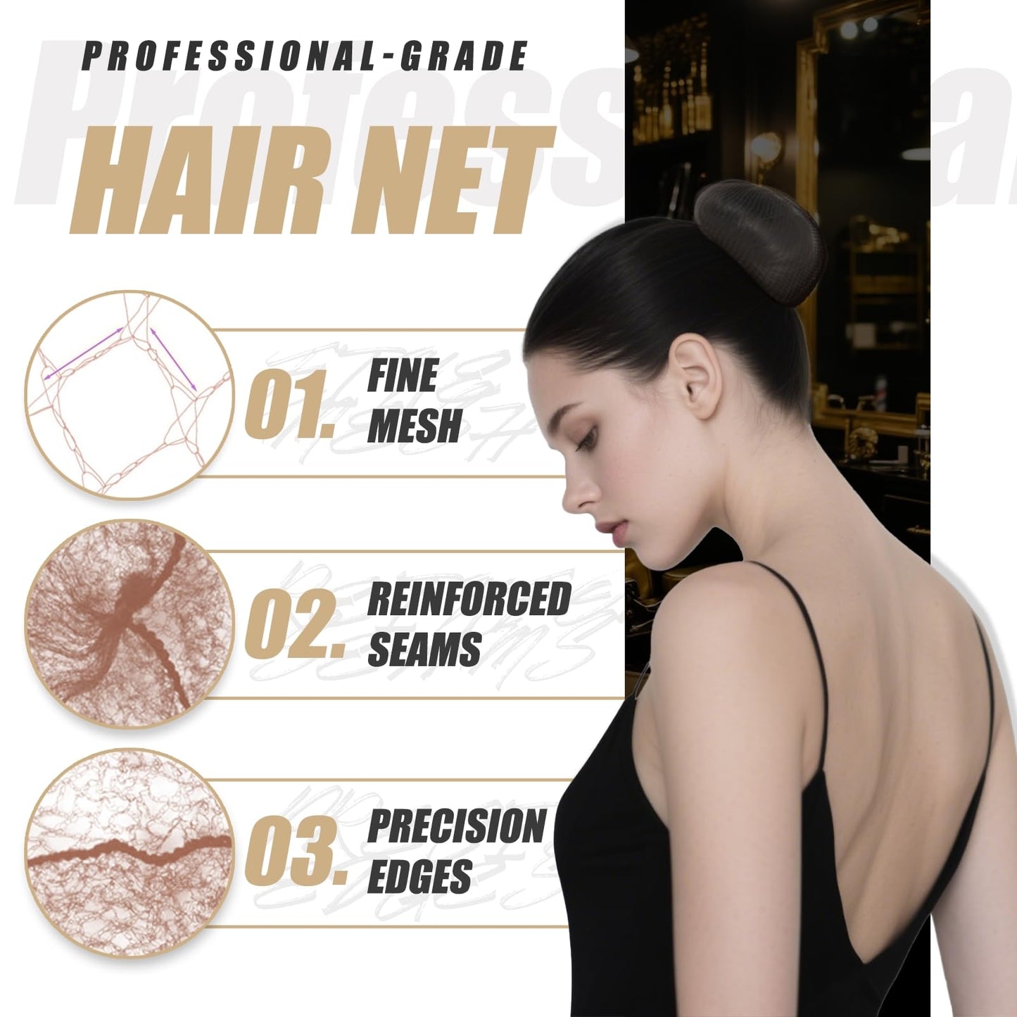 Hair Net 100 Pcs, Smilco 22 Inches Hair Nets Elasticity Invisible Elastic Mesh for Food Services, Ballet Bun, Sleeping, Women and Wig (100,Brown) Beauty and Personal Care Smilco