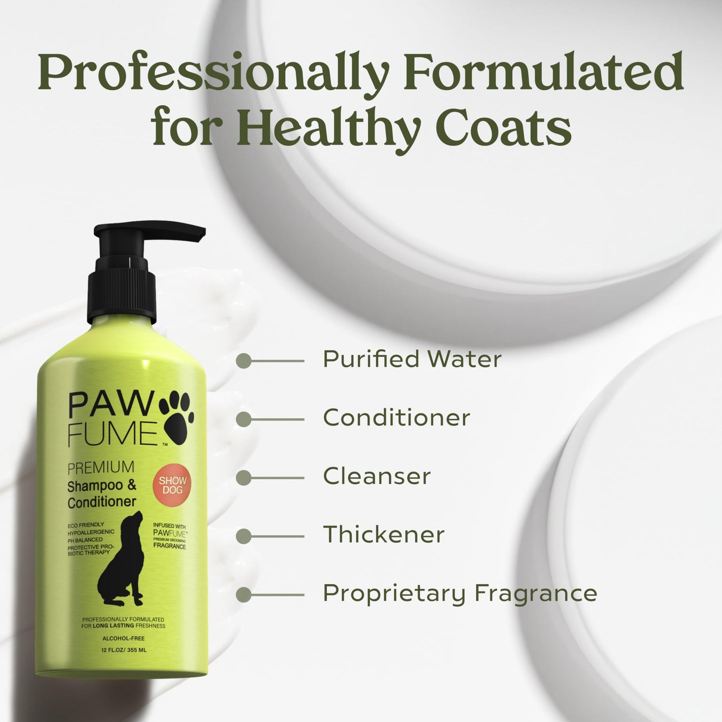 PAWFUME Deshedding Dog Shampoo & Conditioner – Nourishing, Detangling, pH-Balanced Formula for Silky Soft Coat, Salon Quality