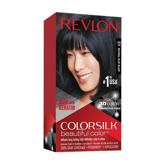 Revlon Colorsilk Beautiful Color, Natural Blue Black [12] 1 ea