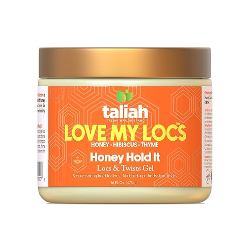 Taliah Waajid Love My Locs Honey Hold It Locs & Twists Gel - Hair Styling Gel for Textured Hair, 16oz - Infused with Honey, Hibiscus, and Thyme