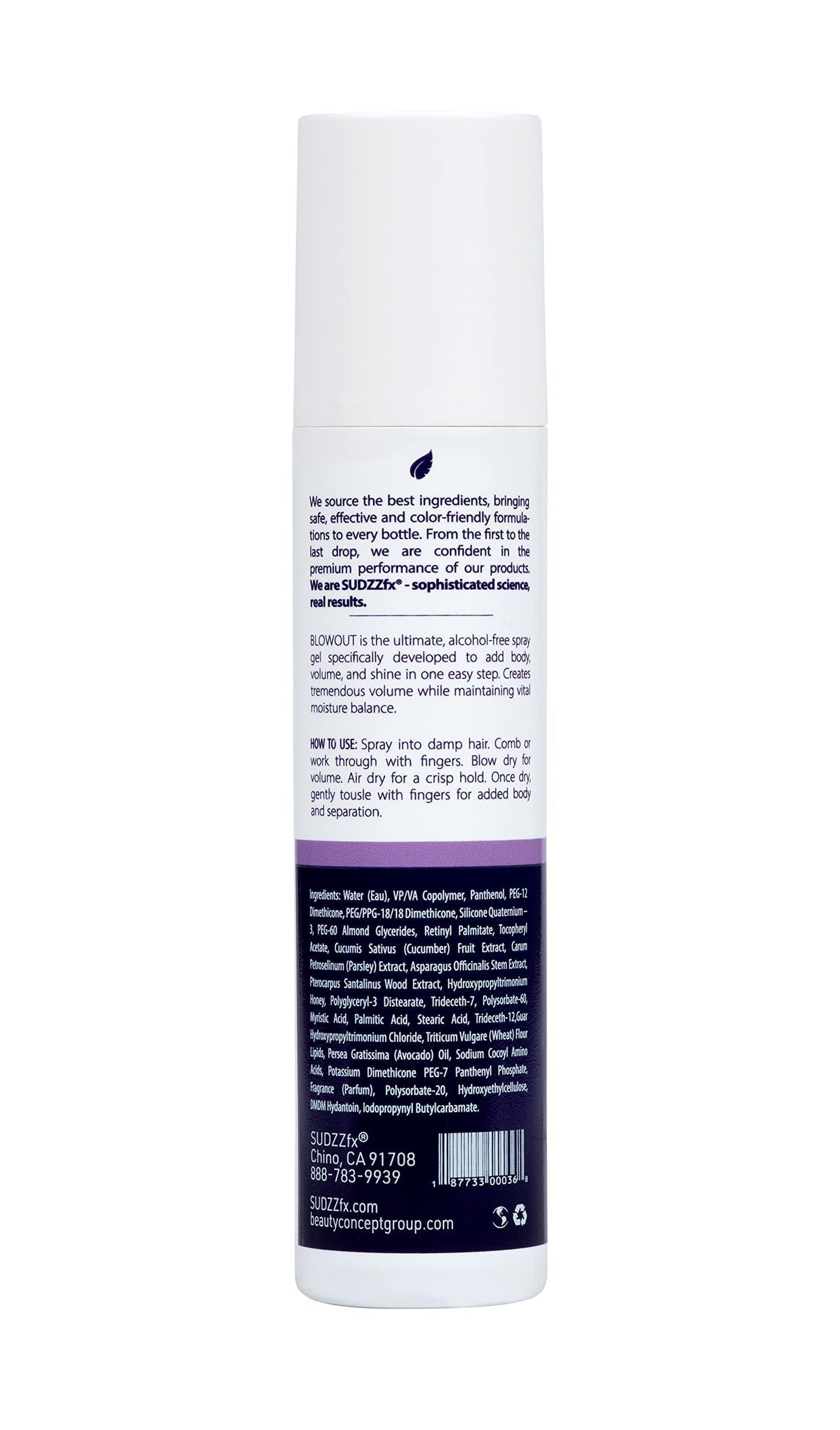 SUDZZFX Fine Hair Care Spray for Men & Women - Blowout Volumizing, Thickening Spray Gel for All Hair Types - 8 fl. oz