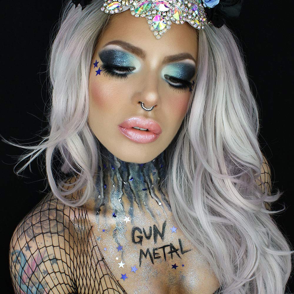 Mehron Makeup Paradise Glitter FX | Professional Cosmetic for Makeup & Art | Vibrant & Shimmering Loose Glitter .25 oz (7 g) (Gunmetal)