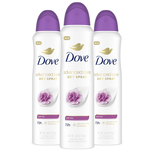 Dove Advanced Care Antiperspirant & Deodorant Spray Pink Rosa, 3 count, 72 hr Protection, 3.8 oz Beauty and Personal Care Dove