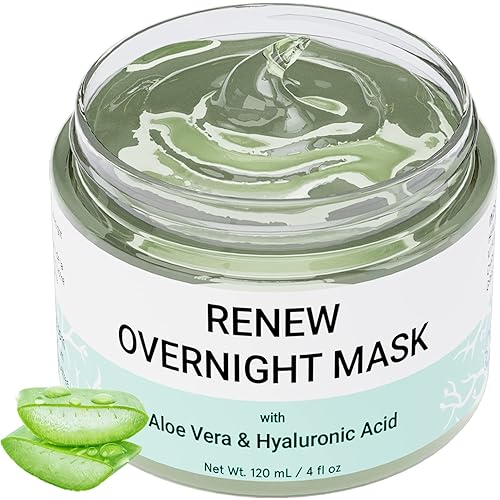 Doppeltree RENEW Overnight Face Mask with Aloe Vera Gel & Hyaluronic Acid, Anti Aging Hydrating Facial Mask for All Skin Types, Night Time Skin Care