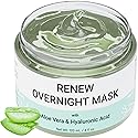 Doppeltree RENEW Overnight Face Mask with Aloe Vera Gel & Hyaluronic Acid, Anti Aging Hydrating Facial Mask for All Skin Types, Night Time Skin Care