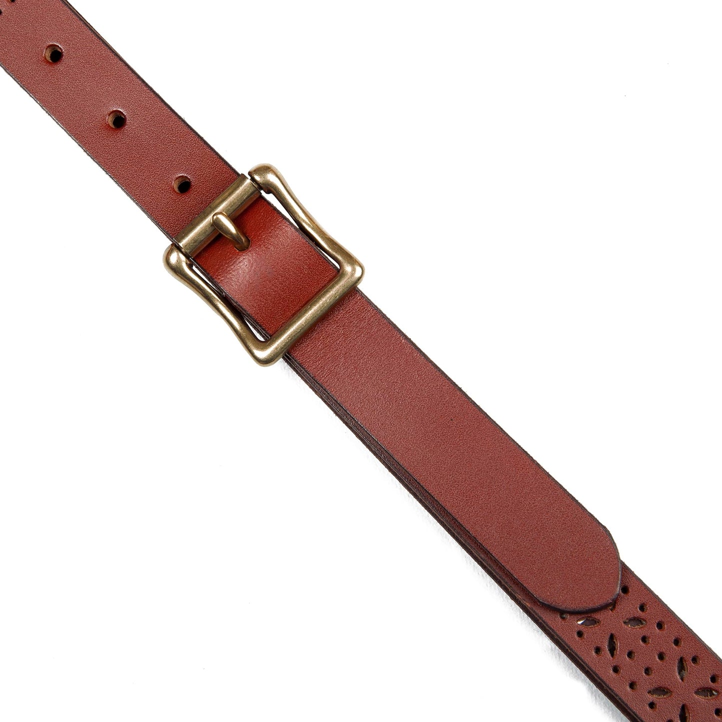Eddie Bauer Women's Casual Leather Belts with Durable Metal Buckle, Perforated Pattern - Tan, X-Large