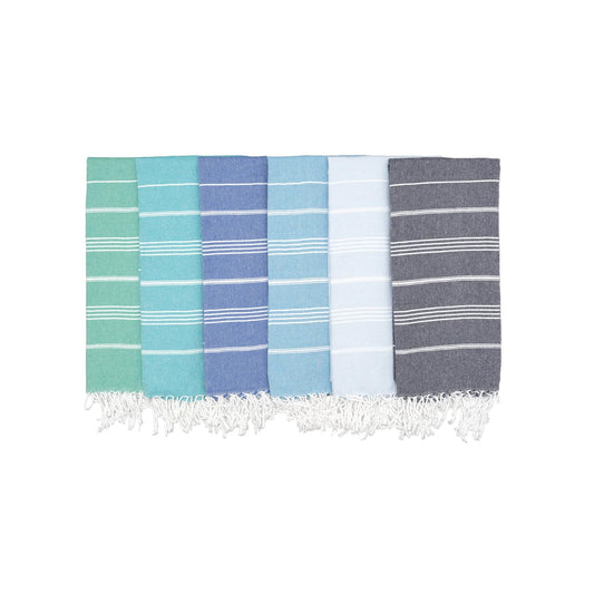 PADISHAHHOME Oversized Turkish Beach Towel 38’’x71’’ - Set of 6 | 100% Turkish Cotton Lightweight Sand Free Quick Dry Pool Towels | Extra Large Bath…