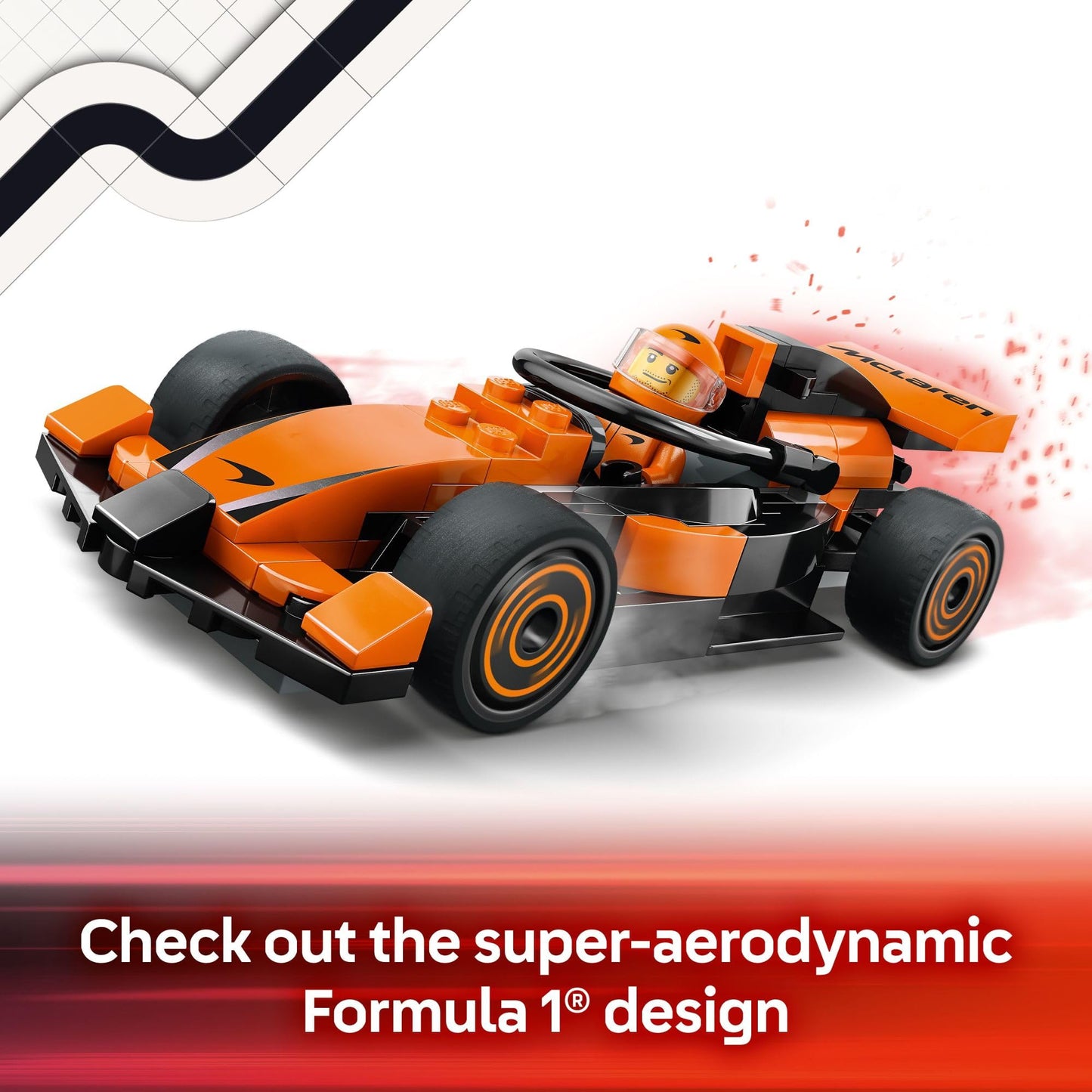 LEGO City McLaren F1 Race Car 60442, Building Toy with Driver Minifigure, Collectible Model Car Gift for Kids, Boys & Girls Ages 6+
