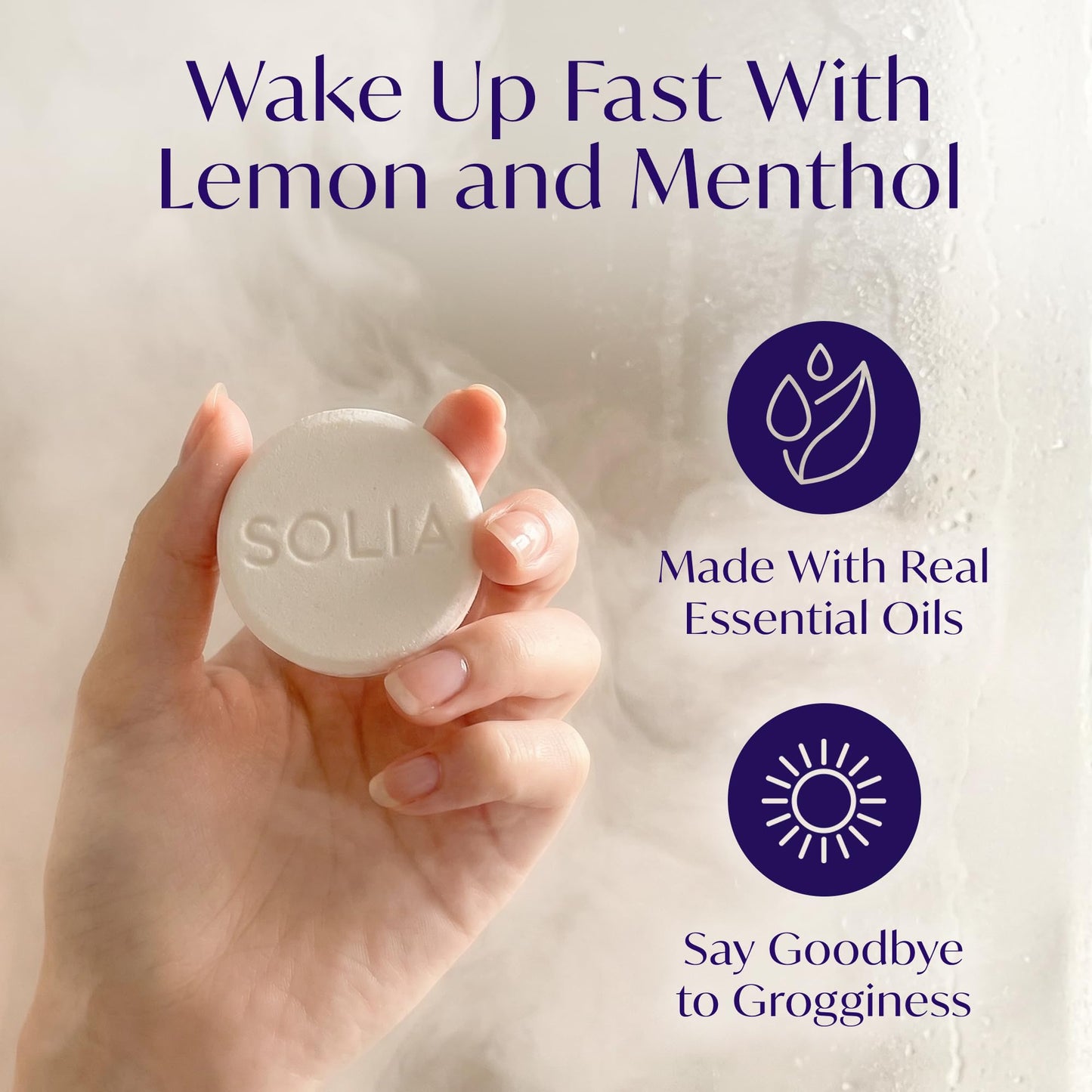 Solia Energizing Citrus Menthol Shower Steamers 15-Pack - Patent-Pending Real Essential Oil Menthol Shower Steamer Bombs, Spa Steamers Aromatherapy Beauty and Personal Care Solia