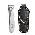 GERMANIKURE Professional Small Nail Clipper (6 cm) - FINOX Surgical Stainless Steel Manicure and Pedicure Tools in Leather Case- Ethically Made