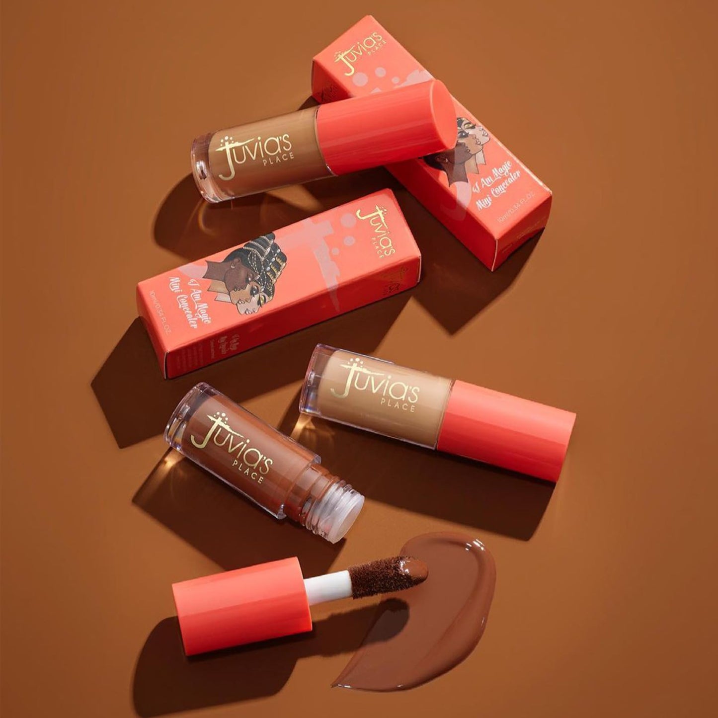 Juvia's Place I Am Magic Liquid Concealer - J2 Deepest Dark with Warm Neutral Undertone / 0.34 fl oz, Full Coverage, Hydrating, Waterproof Makeup