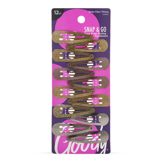 Goody Metal Contour Snap Clips - 12 Count, Assorted Colors - Just Snap Into Place - Suitable For All Hair Types - Pain-Free Hair Accessories For Women Beauty & Personal Care GOODY