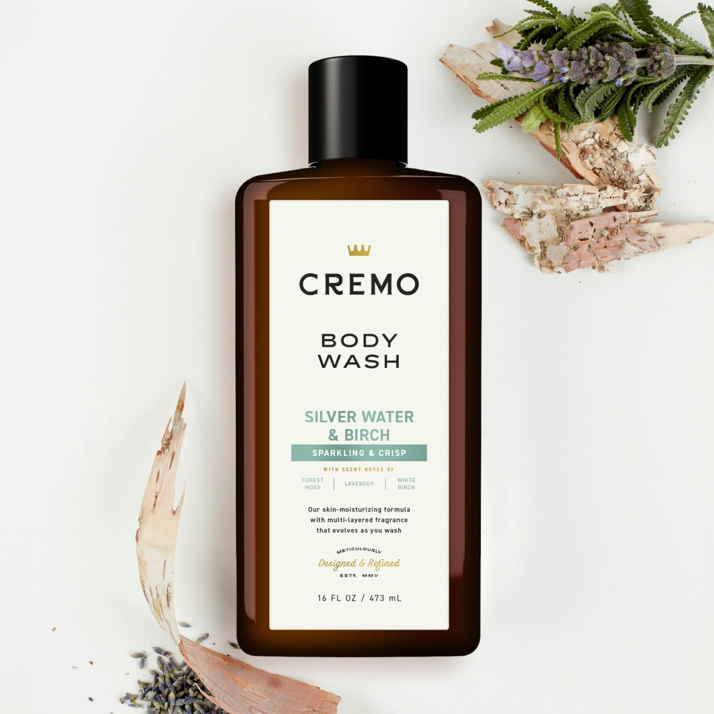 Cremo Rich-Lathering Silver Water & Birch Body Wash, A Revitalizing Combination of Glacier-Fed Streams and White Birch 16 Fl Oz (2-Pack) Beauty & Personal Care Cremo