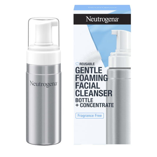 Neutrogena Reusable Gentle Foaming Facial Cleanser Starter Kit, Fragrance-Free Face Wash Concentrate is Gentle Enough for Sensitive Skin, 1 Reusable