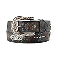 ARIAT Women's Multi-Colored Embroidered Floral Concho Belt, Black, X-Large