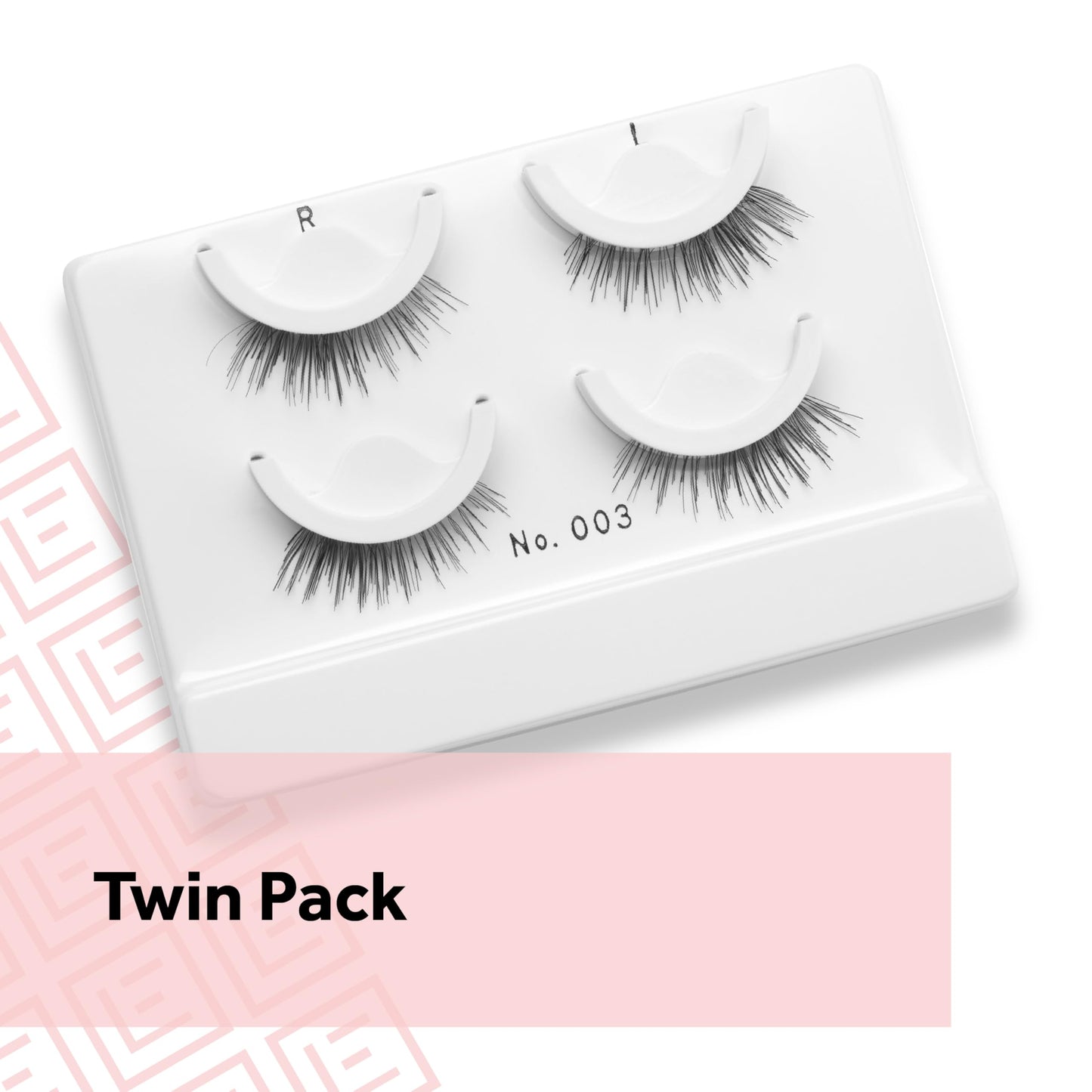 Eylure Press On Pre-Glued False Eyelashes, Light & Wispy Accent Lash, No. 003, Twin Pack