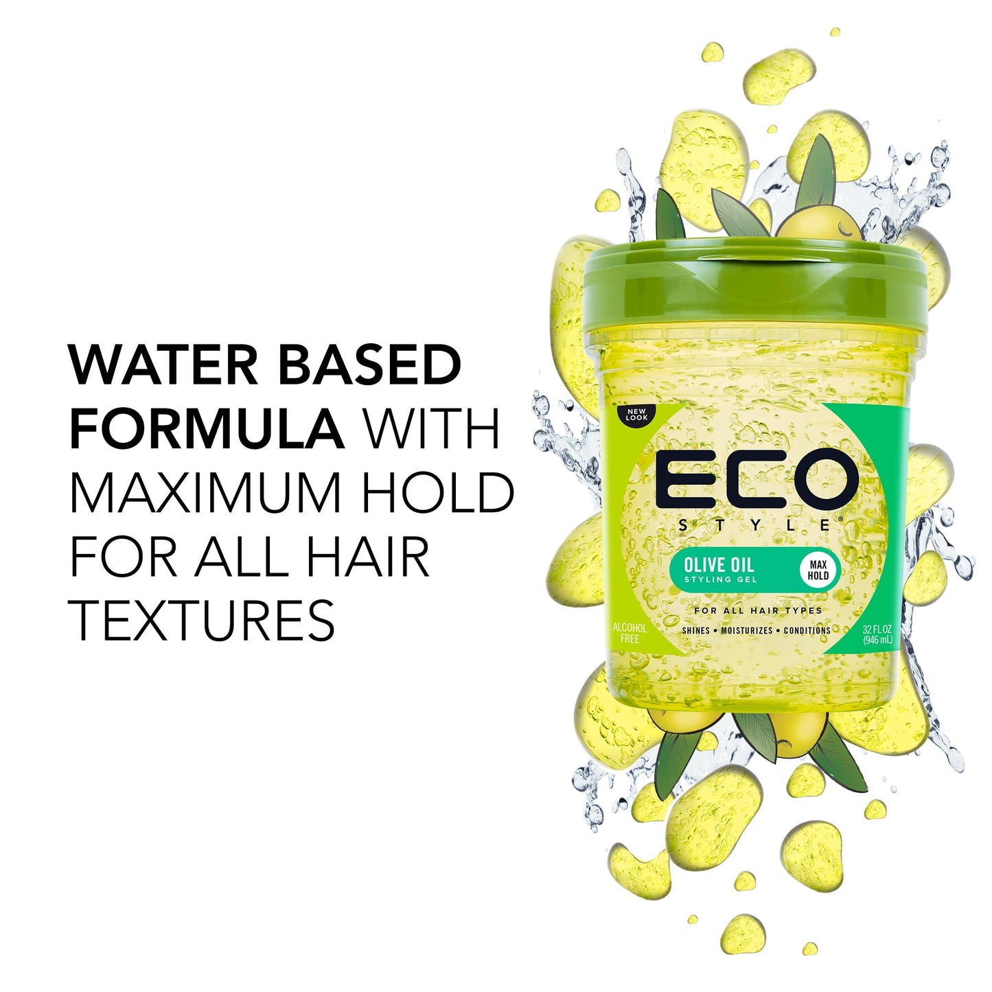 ECOCO Eco Style Gel, Olive 32 oz (Pack of 3)