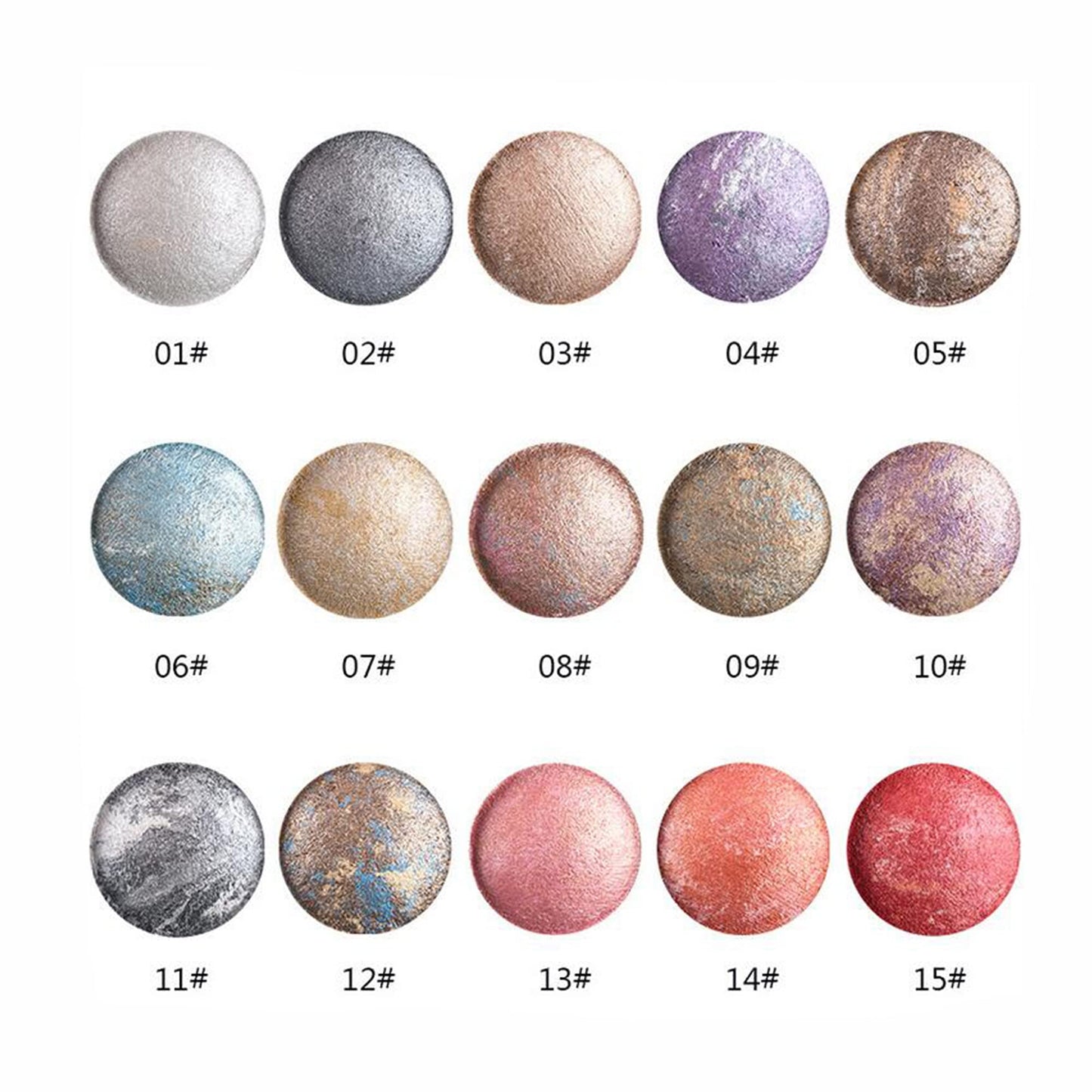 Mallofusa Single Shade Baked Eye Shadow Powder Palette Glitter Makeup Kit in Shimmer 15 Metallic Colors (Pumpkin Orange) 8g/0.28oz