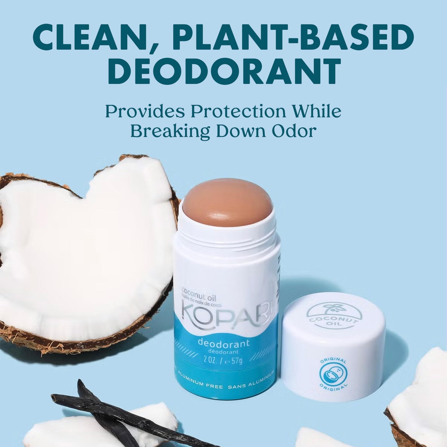 Kopari Aluminum Free Coconut Deodorant, Plant-Based Formula, No Aluminum, Parabens or Baking Soda, Everyday Odor Protection, Driftwood Charcoal, 1 Beauty and Personal Care Kopari