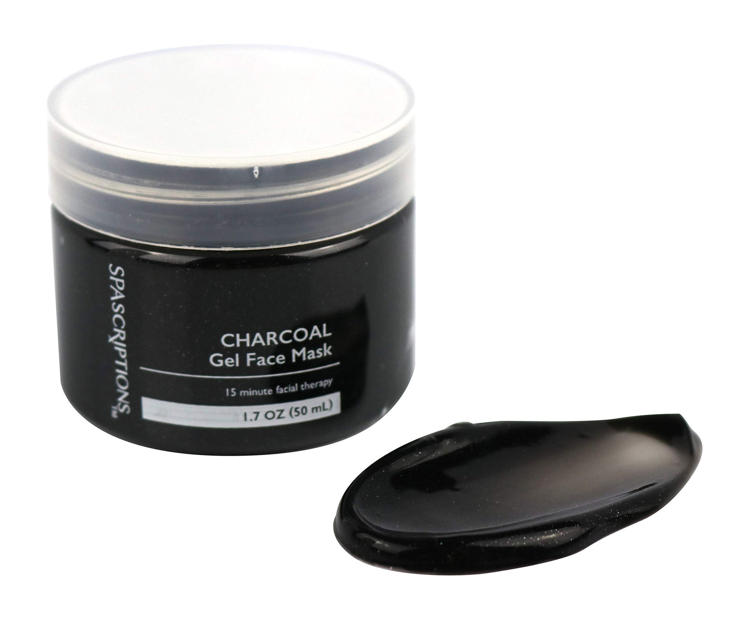 SpaScriptions Dead Sea, Charcoal, & Clay Gel Face Mask with Silicone Applicator - 3 Pack, 1.7 oz each Jar, 5.1 oz total