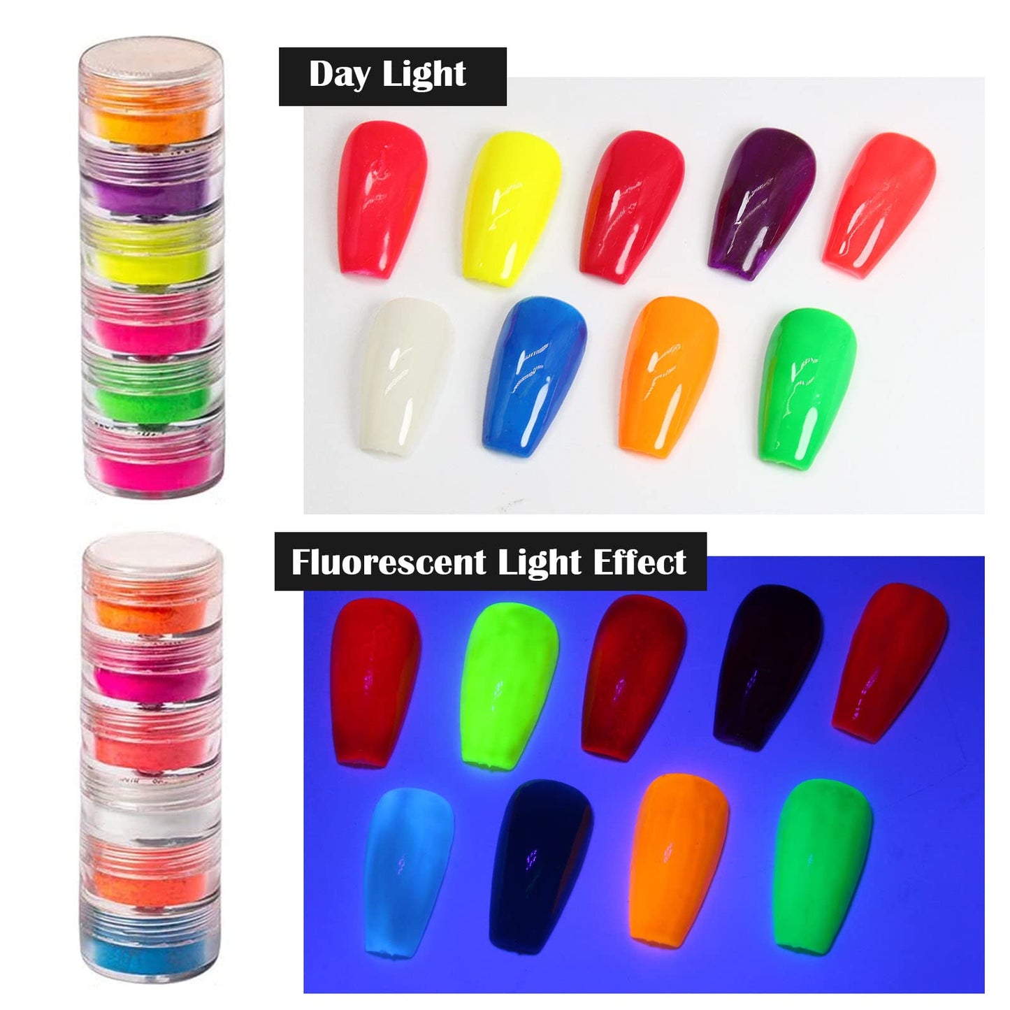 DAGEDA 24 Color Pigment Nail Powder Dust, Colorful Iridescent Glitter Ultrafine Luminous Pearlescent High-Gloss Halo Powder, 3D DIY Nail Art