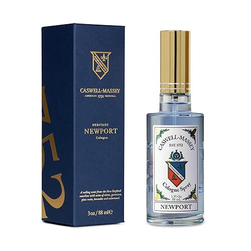 Caswell-Massey Newport Cologne Spray, Scents of Sandalwood, Cedar & Citrus, Fragrance For Men, Made In The USA, 3 Oz