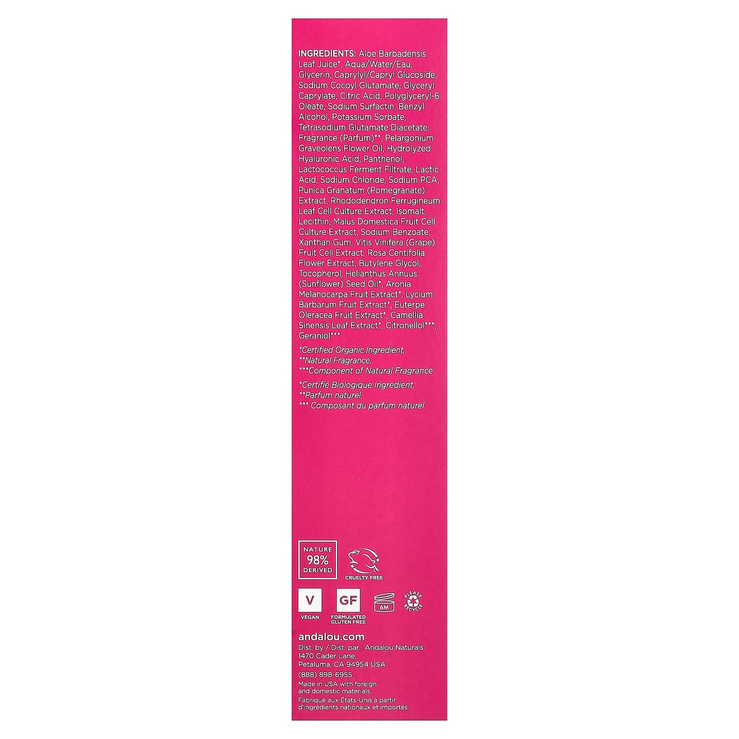 Andalou Naturals Toner, 1000 Roses Biome Balancing Facial Toner, Refreshing & Gentle on Sensitive Skin, Rose-Biotic Blend to Help Protect & Strengthen