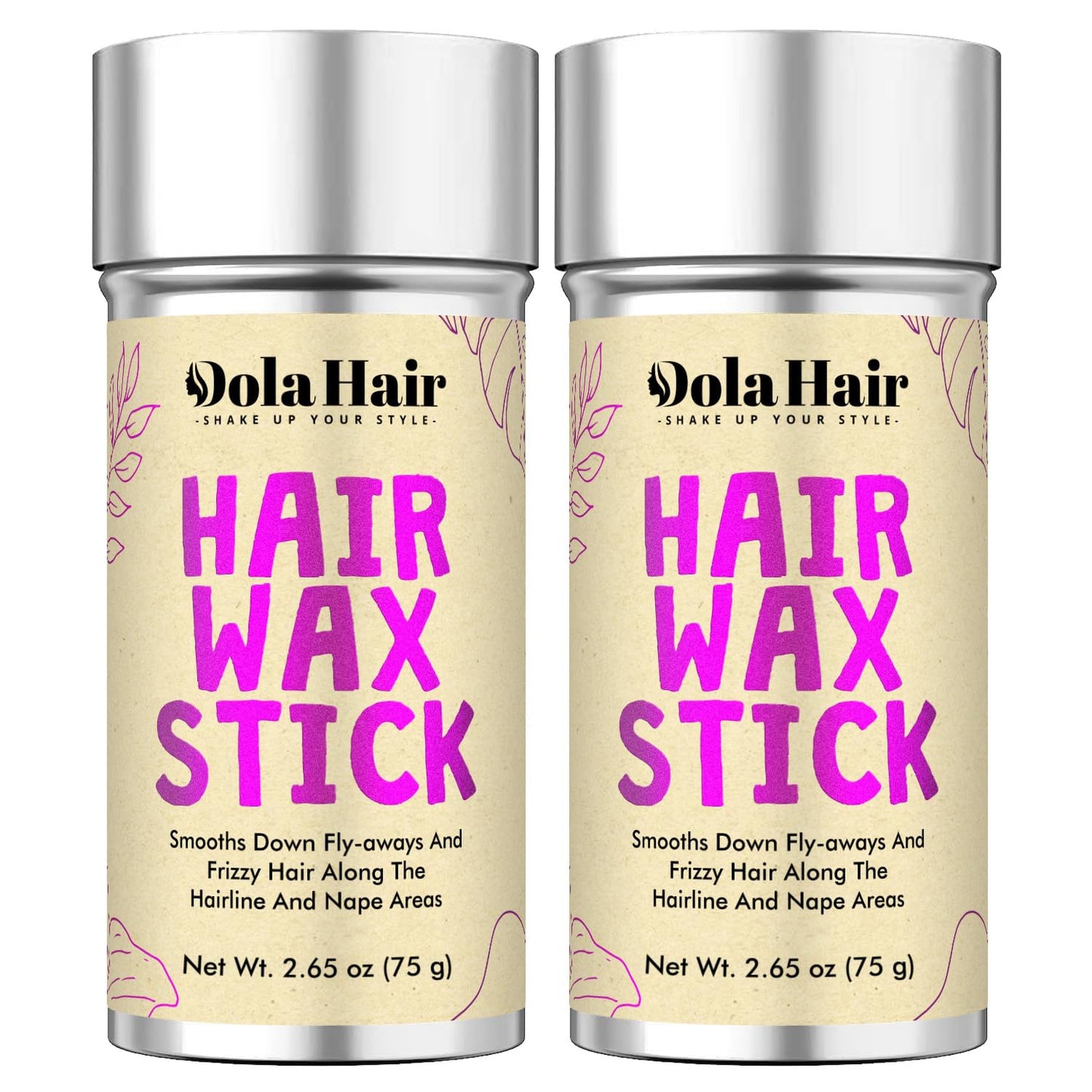 Dolahair Hair Wax Stick for Flyaways, Smoothing, and Slick Back - Hair Pomade for Women and Kids (2 Pack)