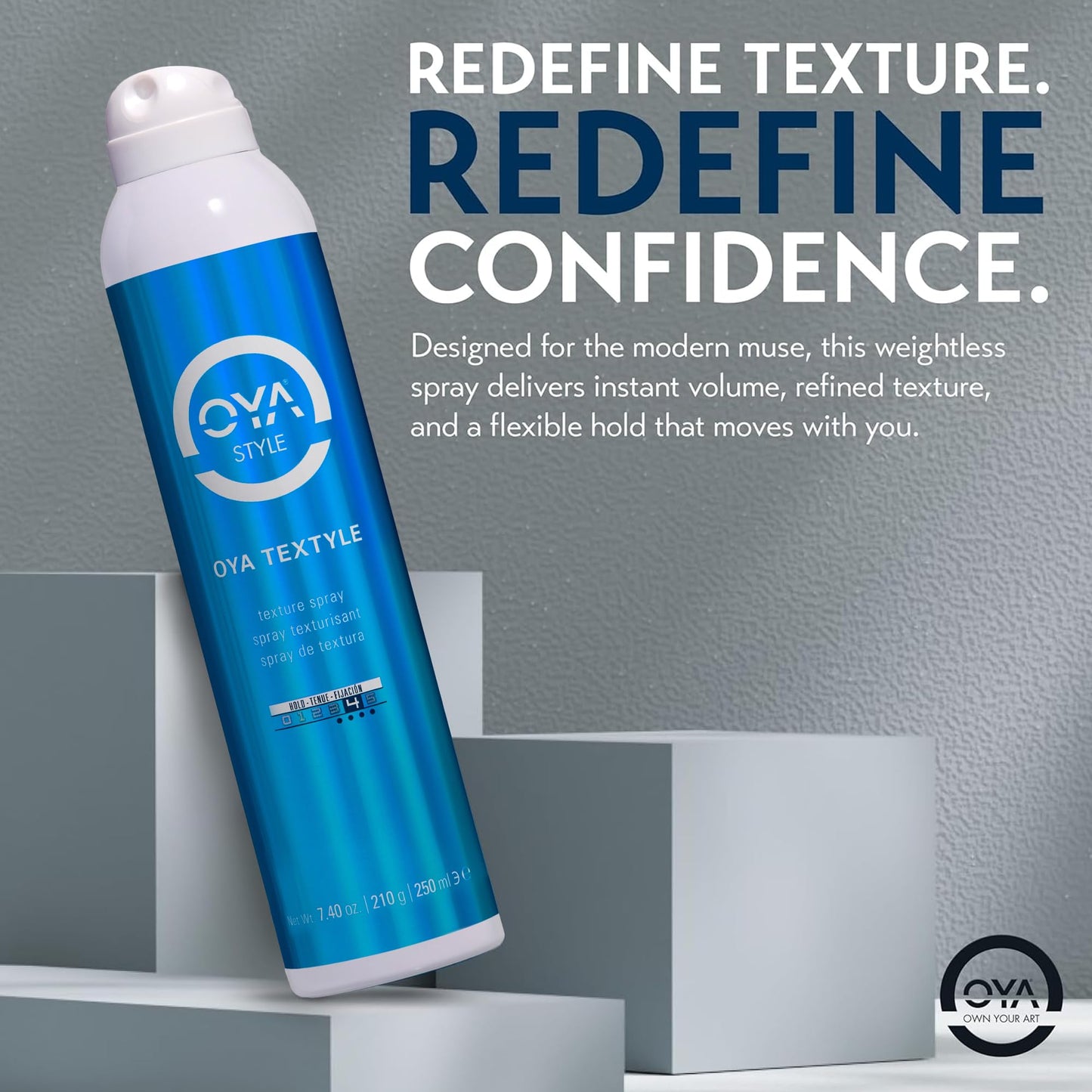 OYA TEXTYLE Hairspray for Women and Men - Extra Hold Hair Spray with Sea Kelp for Firm Hold, Root Lift, and Texture - Fine Mist Styling Spray