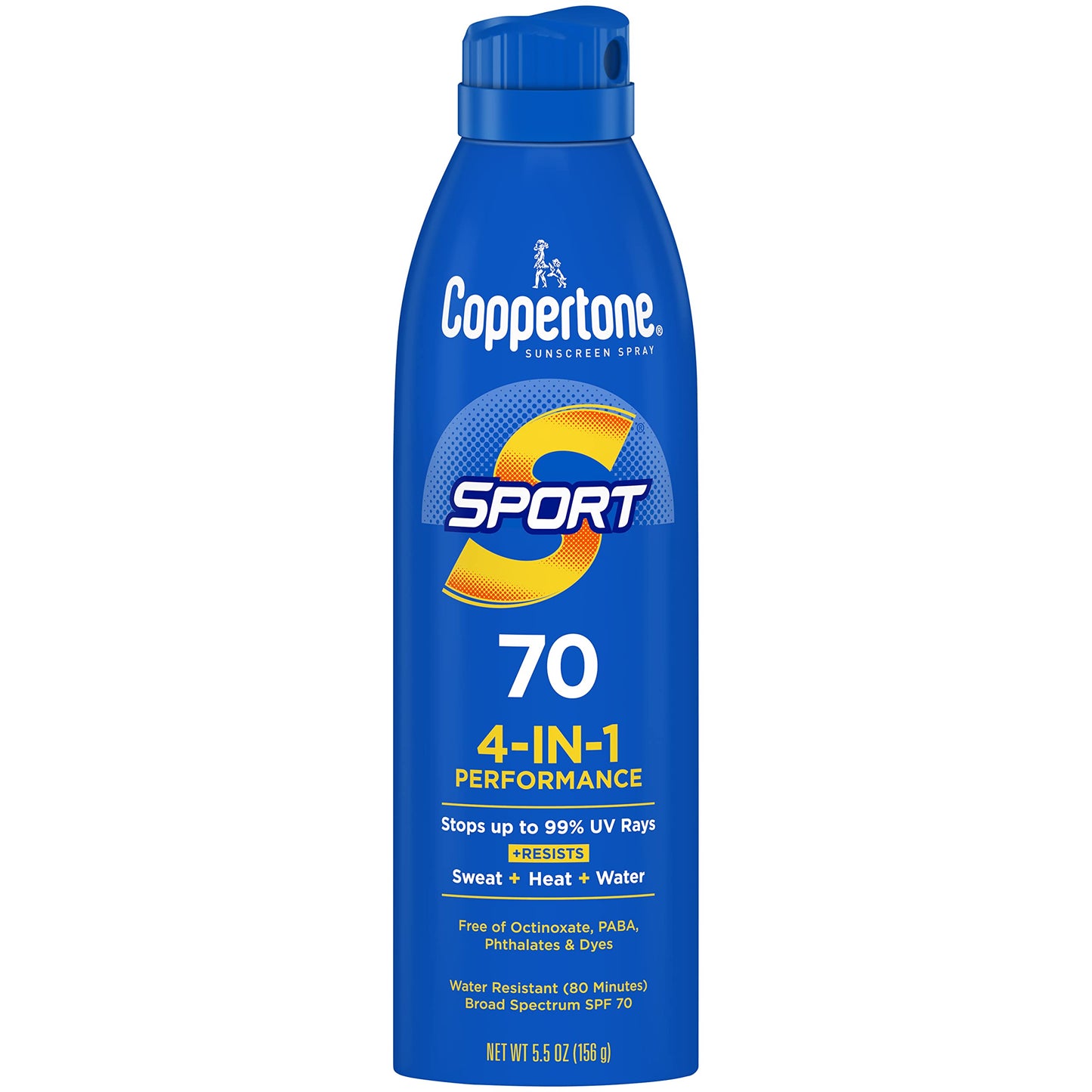 Coppertone SPORT Continuous Sunscreen Spray Broad Spectrum SPF 70 (5.5 Ounce) (Packaging may vary)