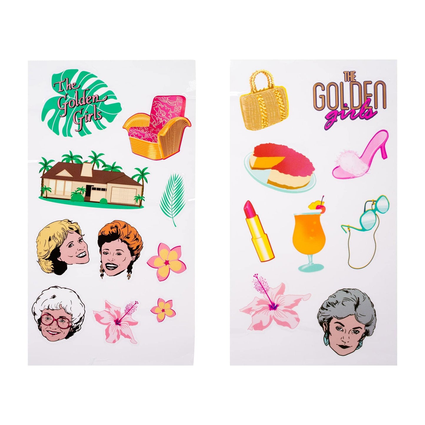 Silver Buffalo Golden Girls Group Twist Spout Plastic Water Bottle with Stickers You Stick Yourself, 32 Ounces