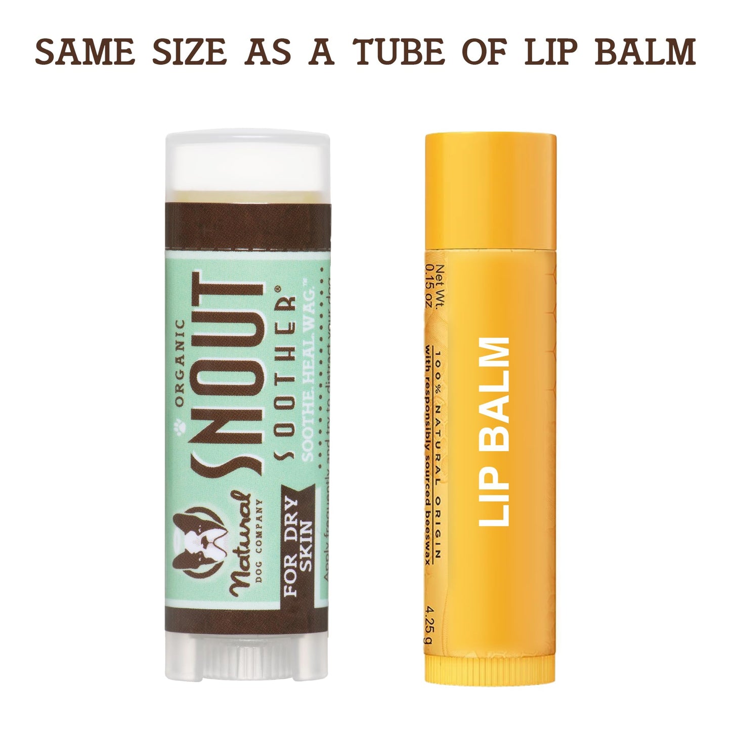 Natural Dog Company Snout Soother Nose Balm – Lick-Safe Wax & Cream for Dry, Cracked Dog Noses, Moisturizes with Shea Butter & Coconut Oil, Made in USA, 0.15 oz Stick
