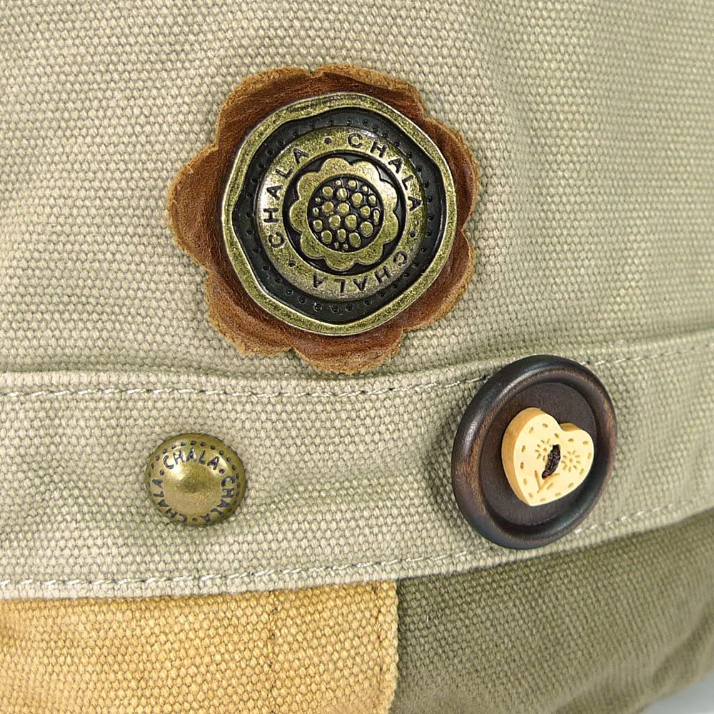 CHALA Patch Cross-Body Women Handbag, Sand Canvas Messenger Bag (Owl)