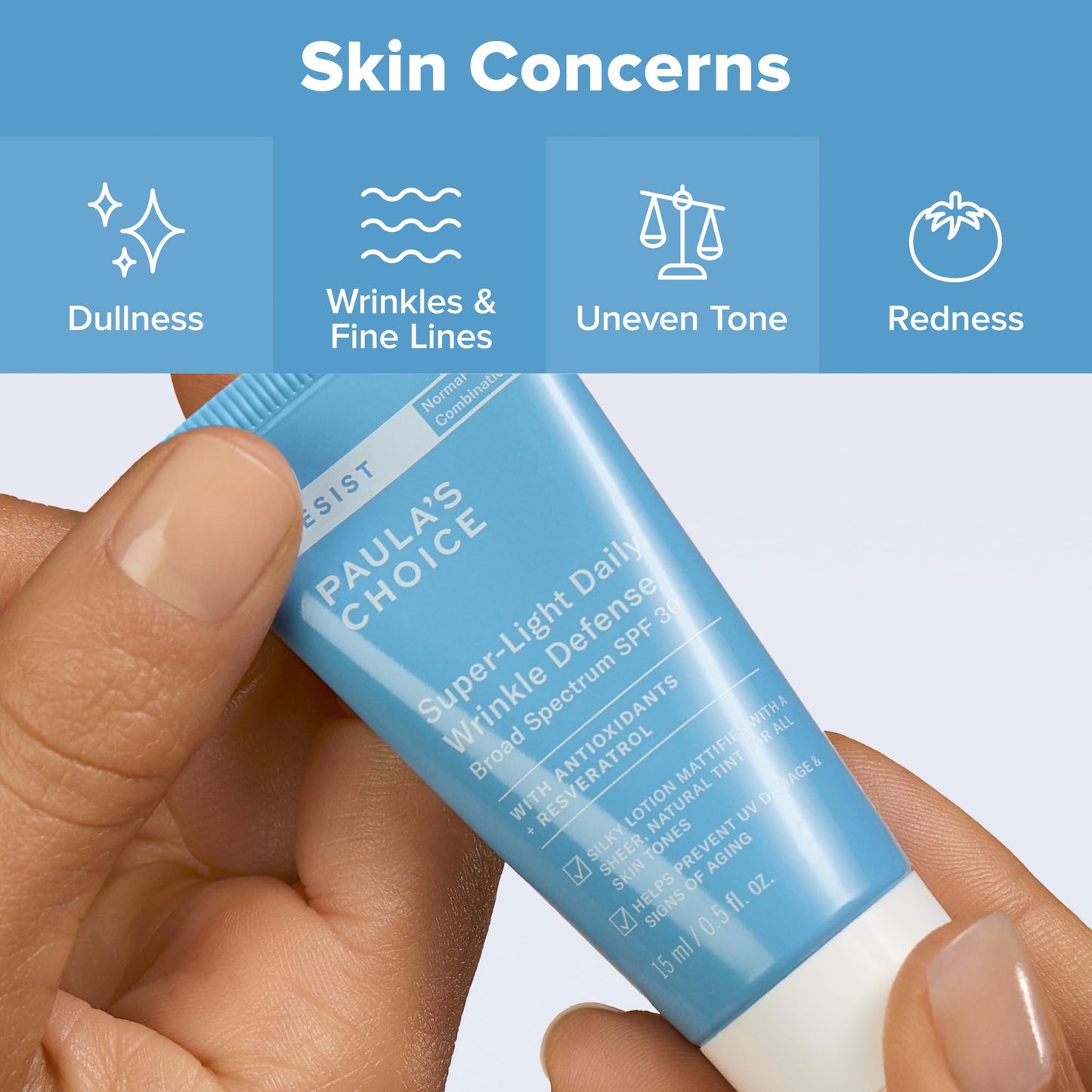 Paula's Choice RESIST Super-Light Daily Wrinkle Defense Mineral Sunscreen, SPF 30 Face Sunscreen for Oily Skin, Matte Tinted Face Moisturizer, UVA/UVB