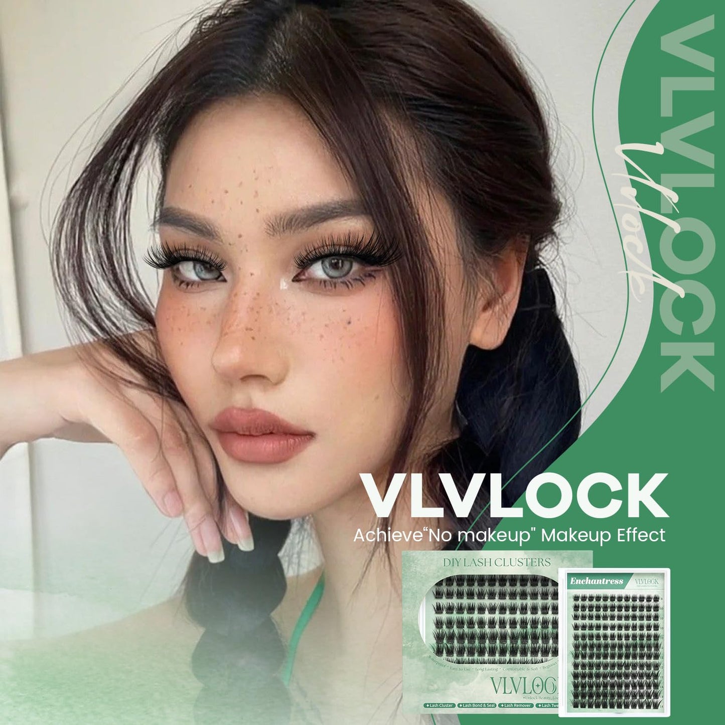 VLVLOCK Enchantress Lash Clusters Kit Short Lashes Clusters 8-14MM DIY Lash Extensions Kit Waterproof Long-Lasting with Ultra-Thin Band Glue Remover Beauty and Personal Care VLVLOCK