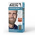 Just For Men Mustache & Beard, Beard Dye for Men with Brush Included, With Keratin Biotin Aloe and Coconut Oil for Healthy Facial Hair - Light Brown