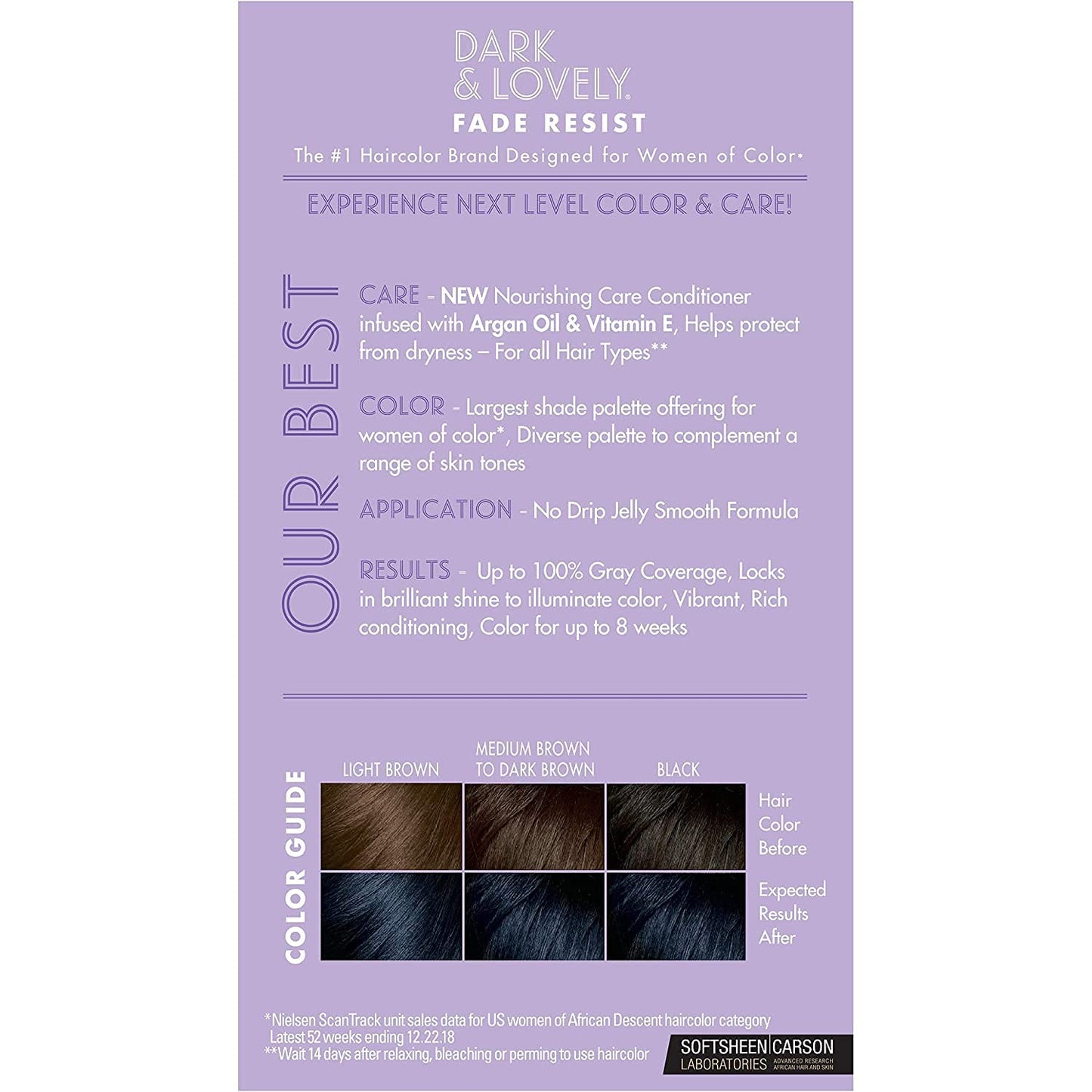 SoftSheen-Carson Dark and Lovely Fade Resist Rich Conditioning Hair Color, Permanent Hair Color, Up To 100 percent Gray Coverage, Brilliant Shine