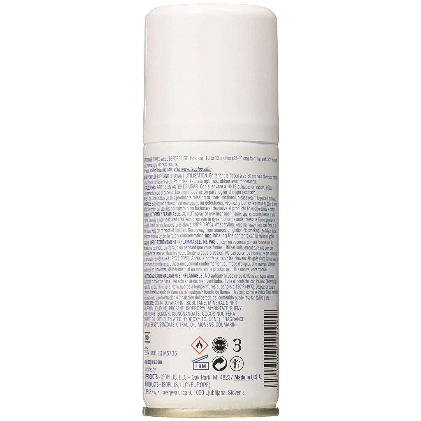 Isoplus Oil Sheen Light Hair Spray with Coconut Oil 2 Oz,Pack of 3