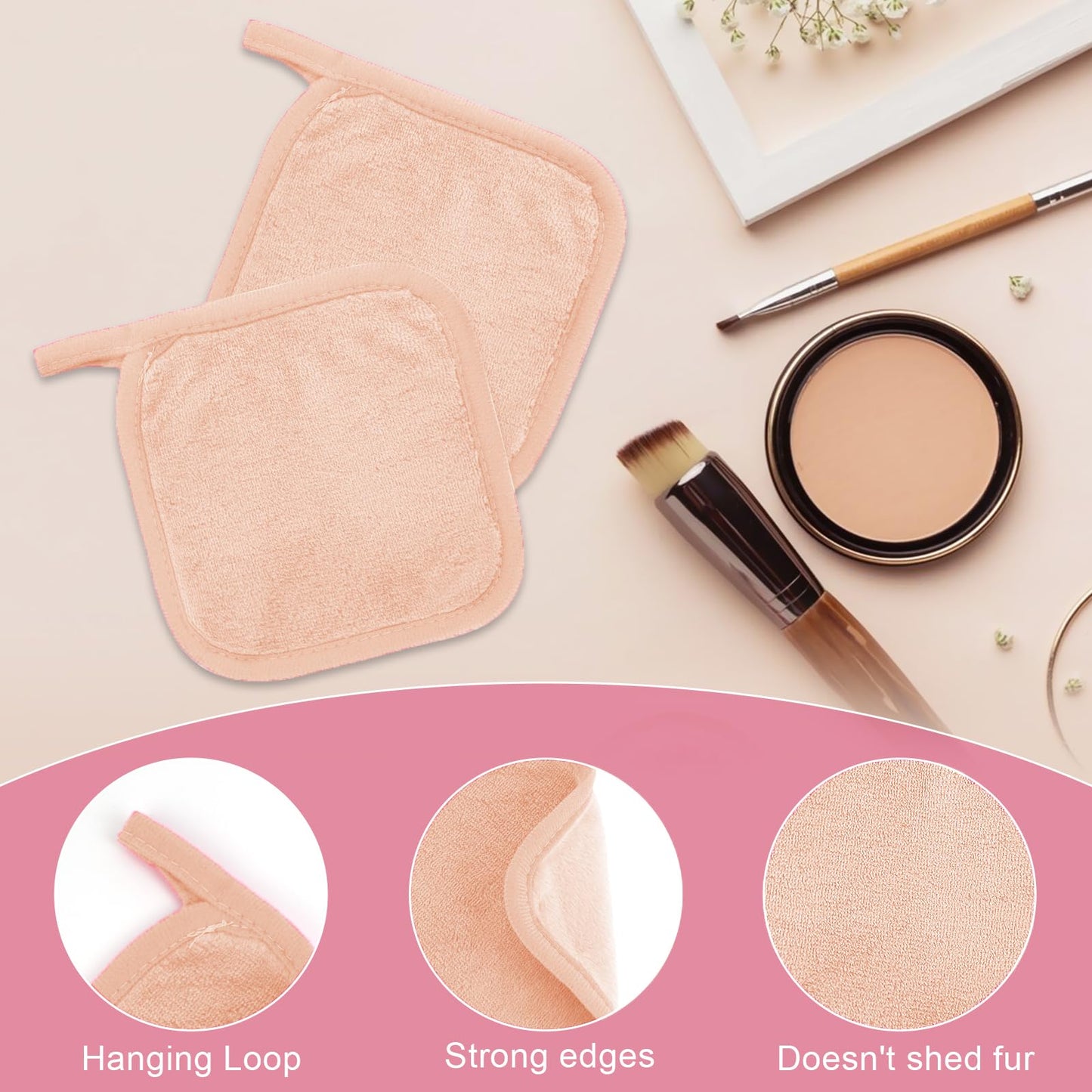 Puomue Makeup Remover Cloth 12 Pack, Ultra Soft and Reusable Microfiber Makeup Remover Towels for All Skin Types, Perfect Face Towels for Women, 6 Beauty and Personal Care Puomue