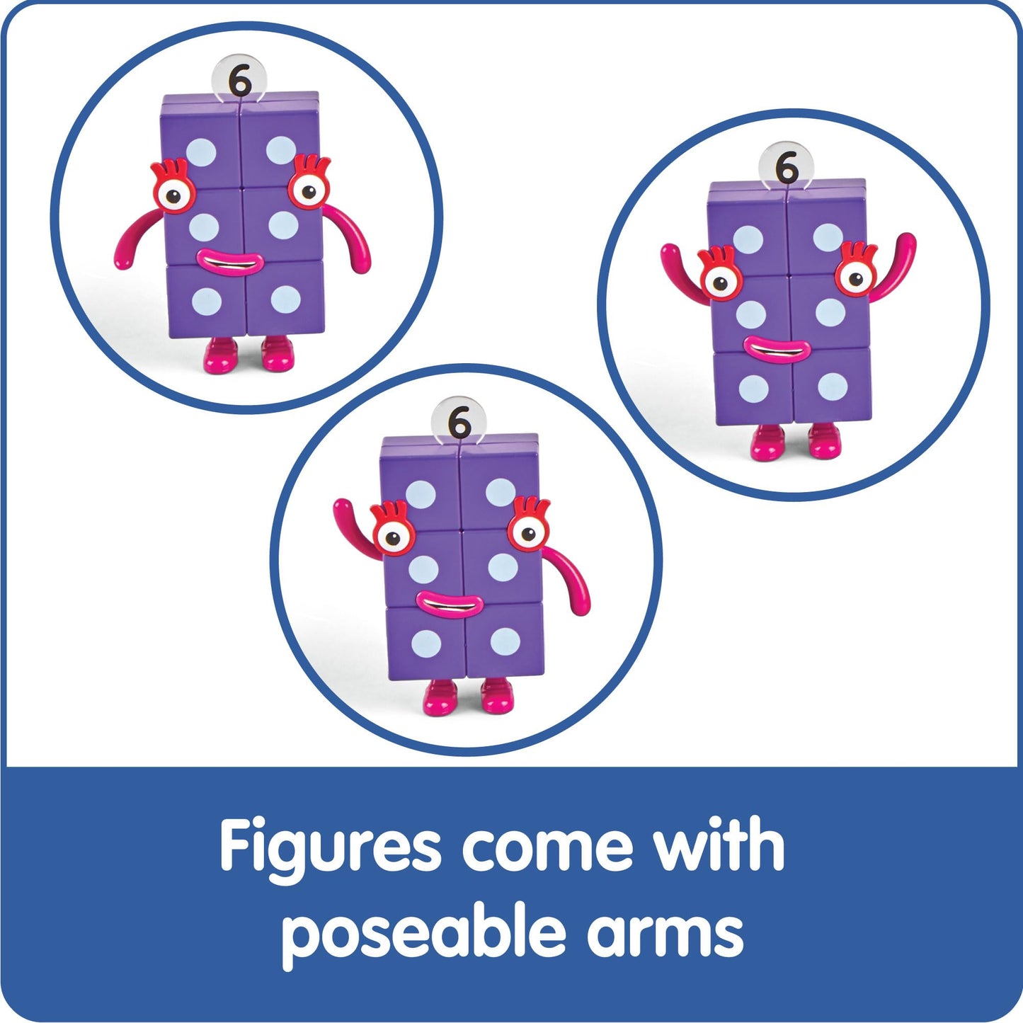 hand2mind Numberblocks Friends Six to Ten – Action Figure Set of Counting Blocks, Math Toys & Figurines for Toddlers, Kids Ages 3+, Birthday Gift