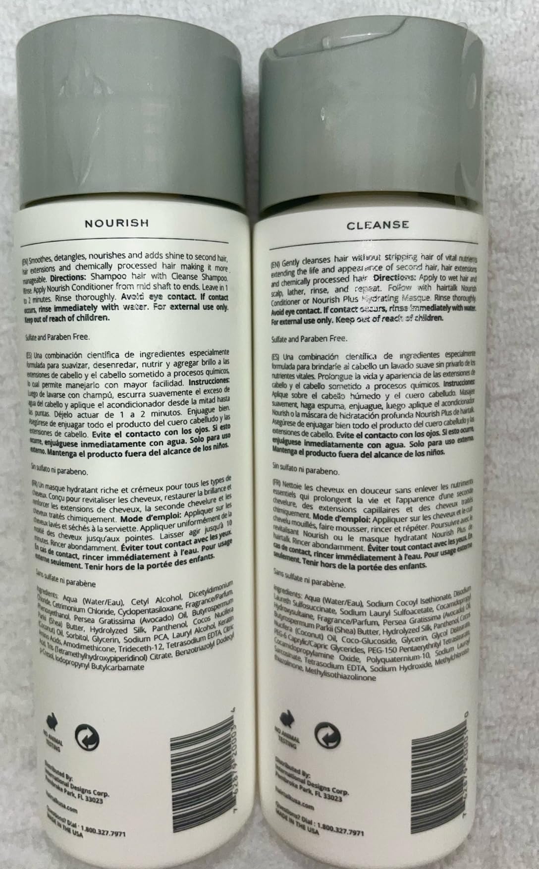 Hairtalk Cleanse Shampoo + Nourish Conditioner DUO - 8oz. each - NO sulfate and Paraben