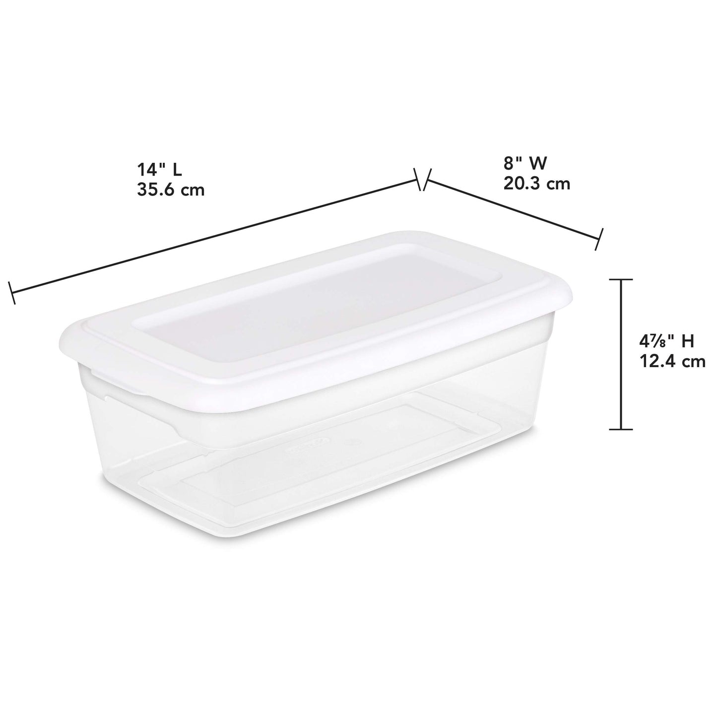 STERILITE 6-Quart Storage Bin Shoe Box - Clear (6)