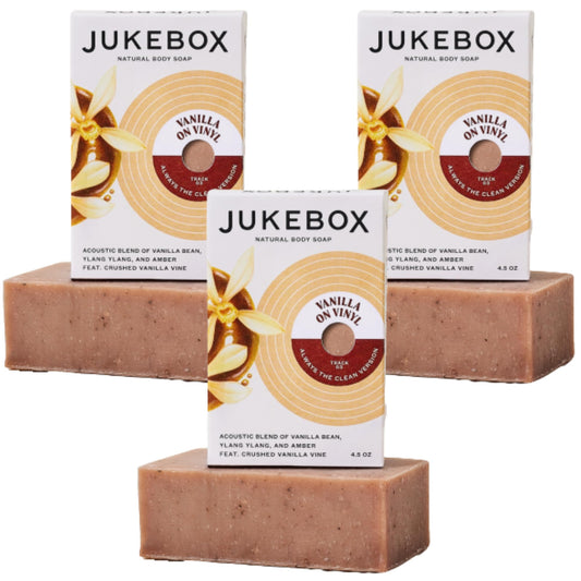 JUKEBOX Soap, Vanilla on Vinyl-Natural Bar Soap for Women,Cold Process,Light Scrub, Bath Soap,No Harmful Ingredients,All Skin Types,Vanilla Bean,Ylang Beauty & Personal Care JUKEBOX