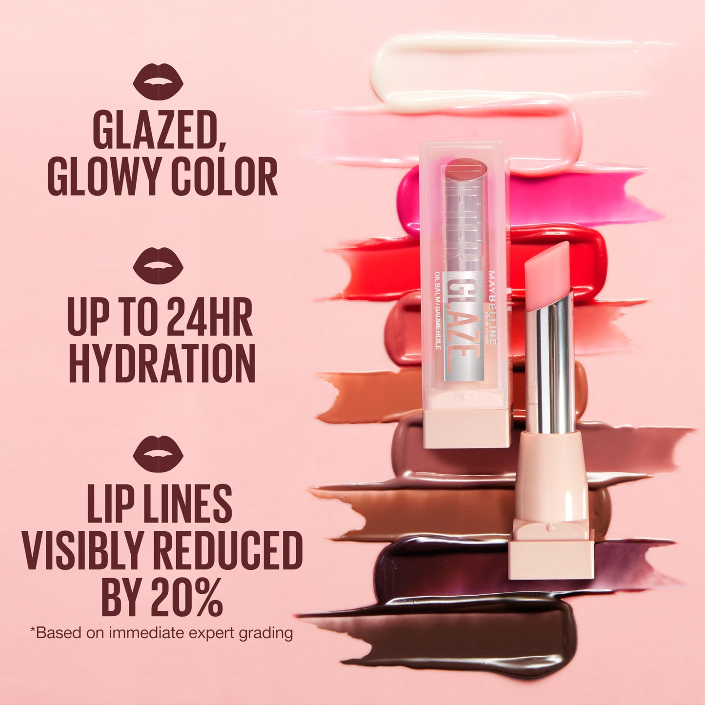 MAYBELLINE Lifter Glaze Oil Balm with Hyaluronic Acid and Hydrating Oil Blend, Lip Balm with 24HRs of Smooth, Moisturizing Shine, Caramel Glow (Sheer