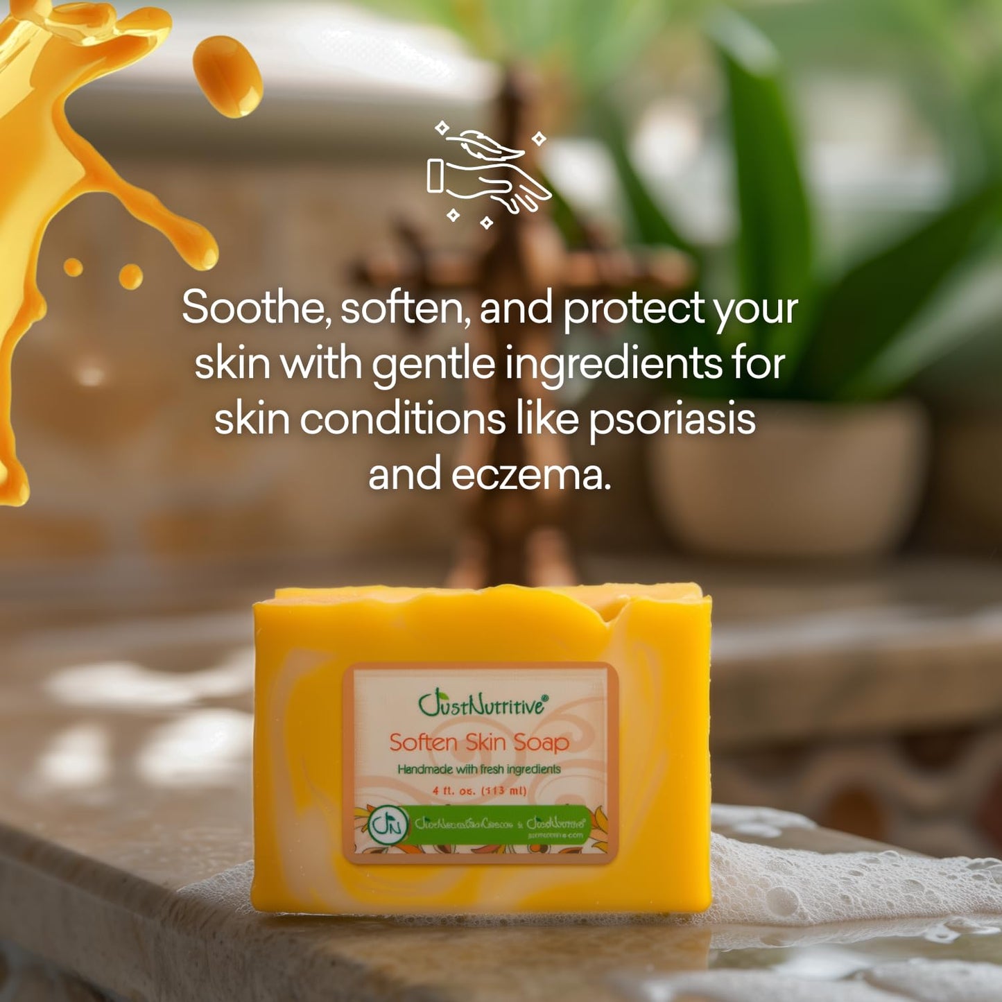 Just Nutritive Psoriasis Soften Skin Soap | Calms Psoriasis, Eczema, & Dry Itchy Skin | Natural Psoriasis Treatment for Men and Woman | Soap to Combat Beauty & Personal Care Just Nutritive