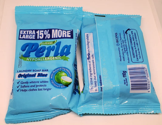 PERLA Original Blue Laundry Bar Soap, 110 grams (2) Beauty & Personal Care Perla